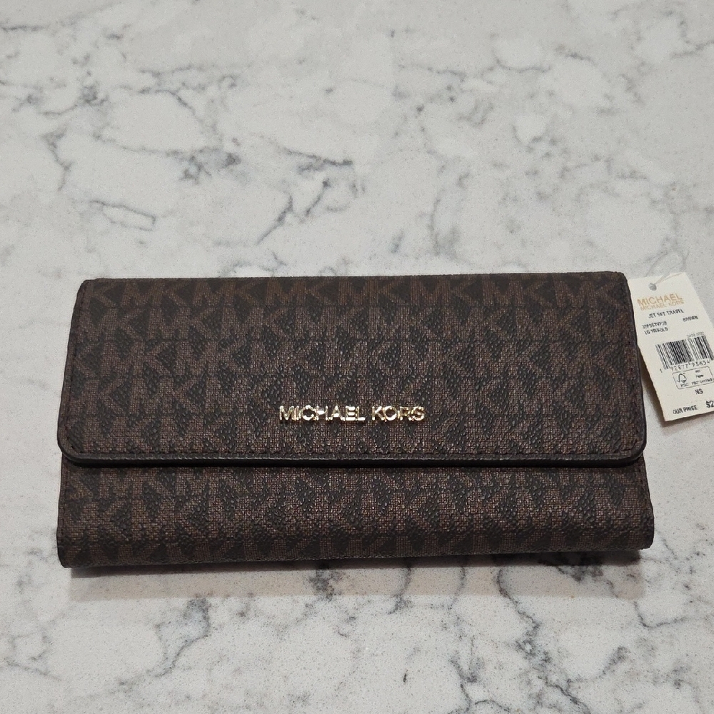 Michael Kors Dark Brown Monogram Wallet